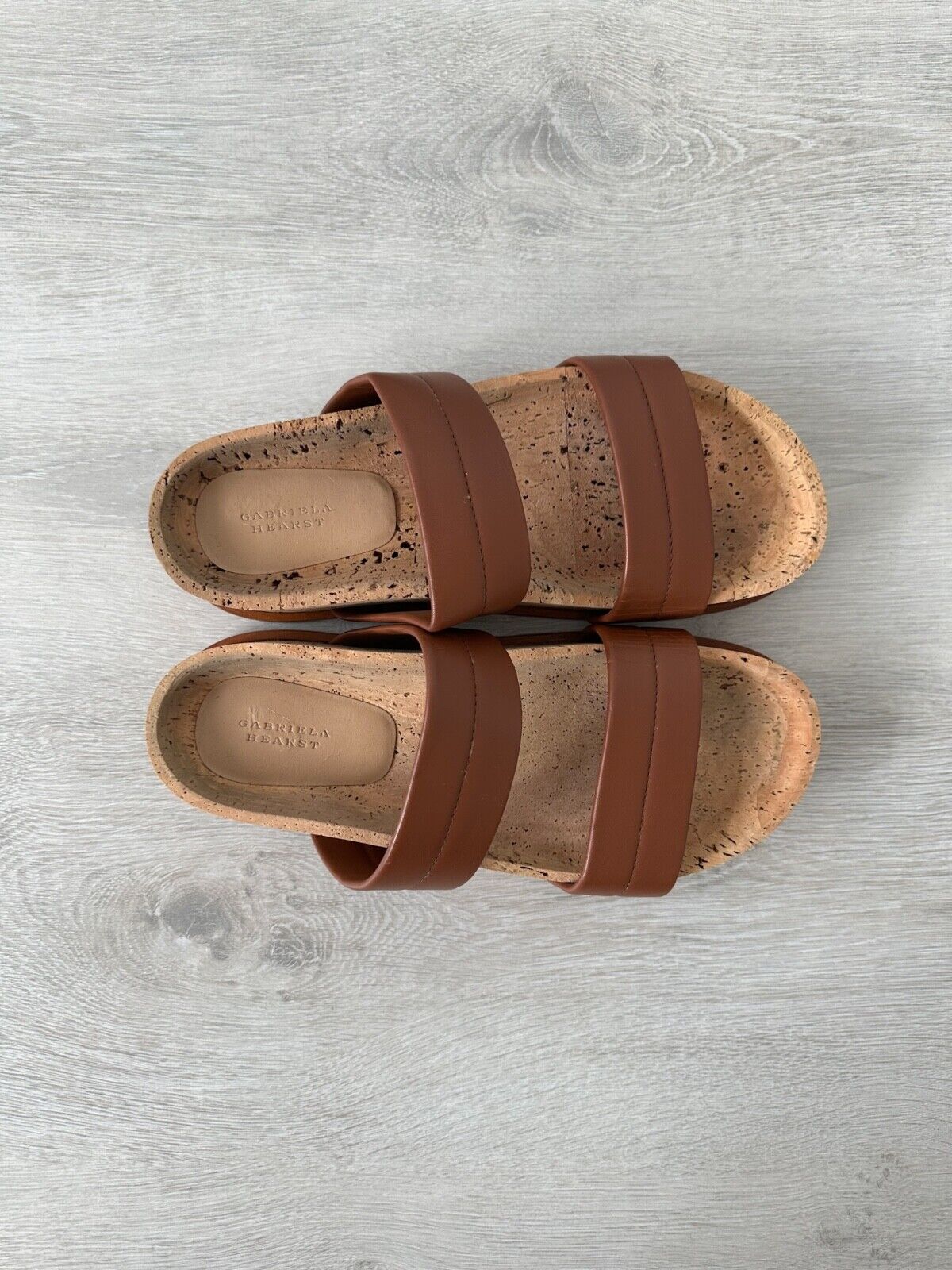 Gabriela Hearst Striker Leather Sandals Summer Chic Cognac Brown - House Of Huntington