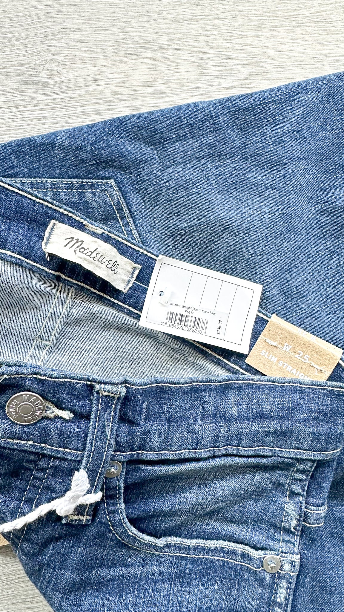 Madewell Slim Straight Denim Jeans Raw Hem Edition - House Of Huntington