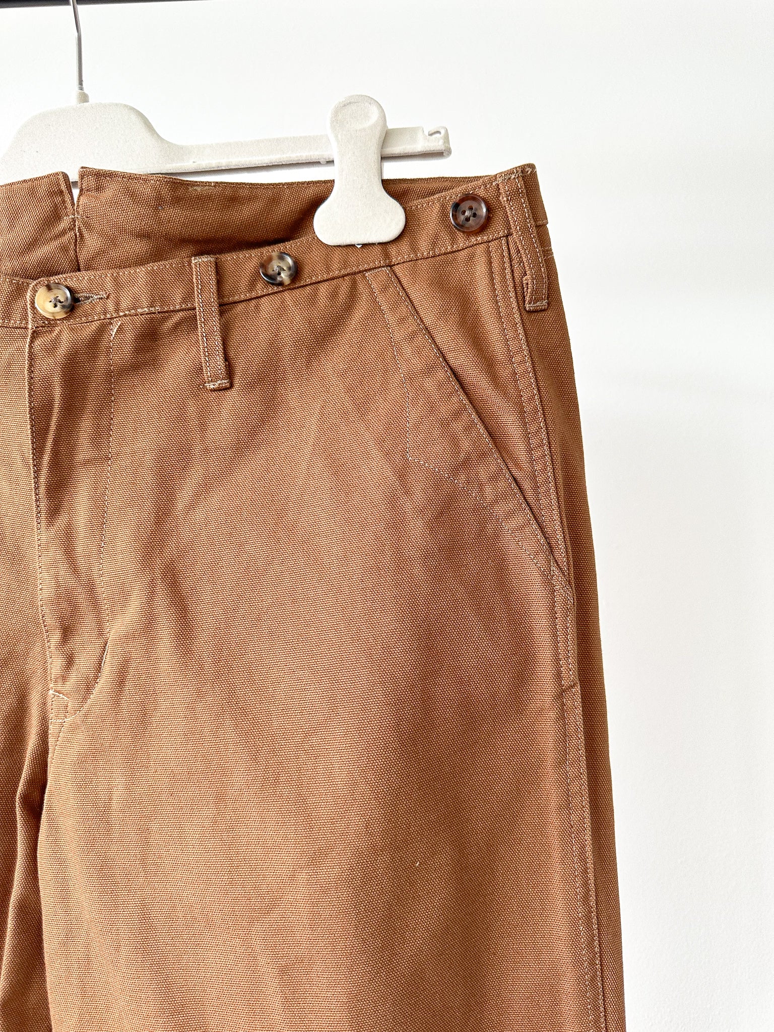 Adjustable Costume Japan Cotton Canvas Brown Trousers - House Of Huntington