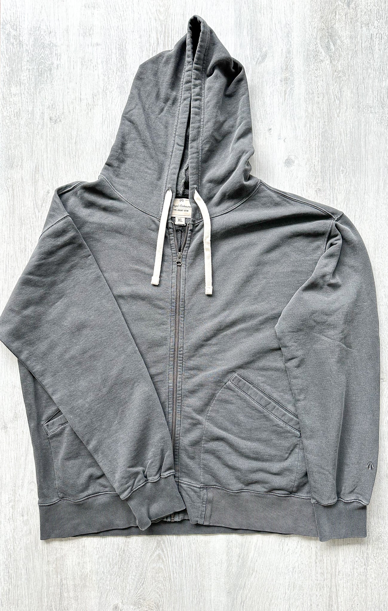 Nigel Cabourn Black Embroidered Arrow Zip Hoodie Jacket - House Of Huntington