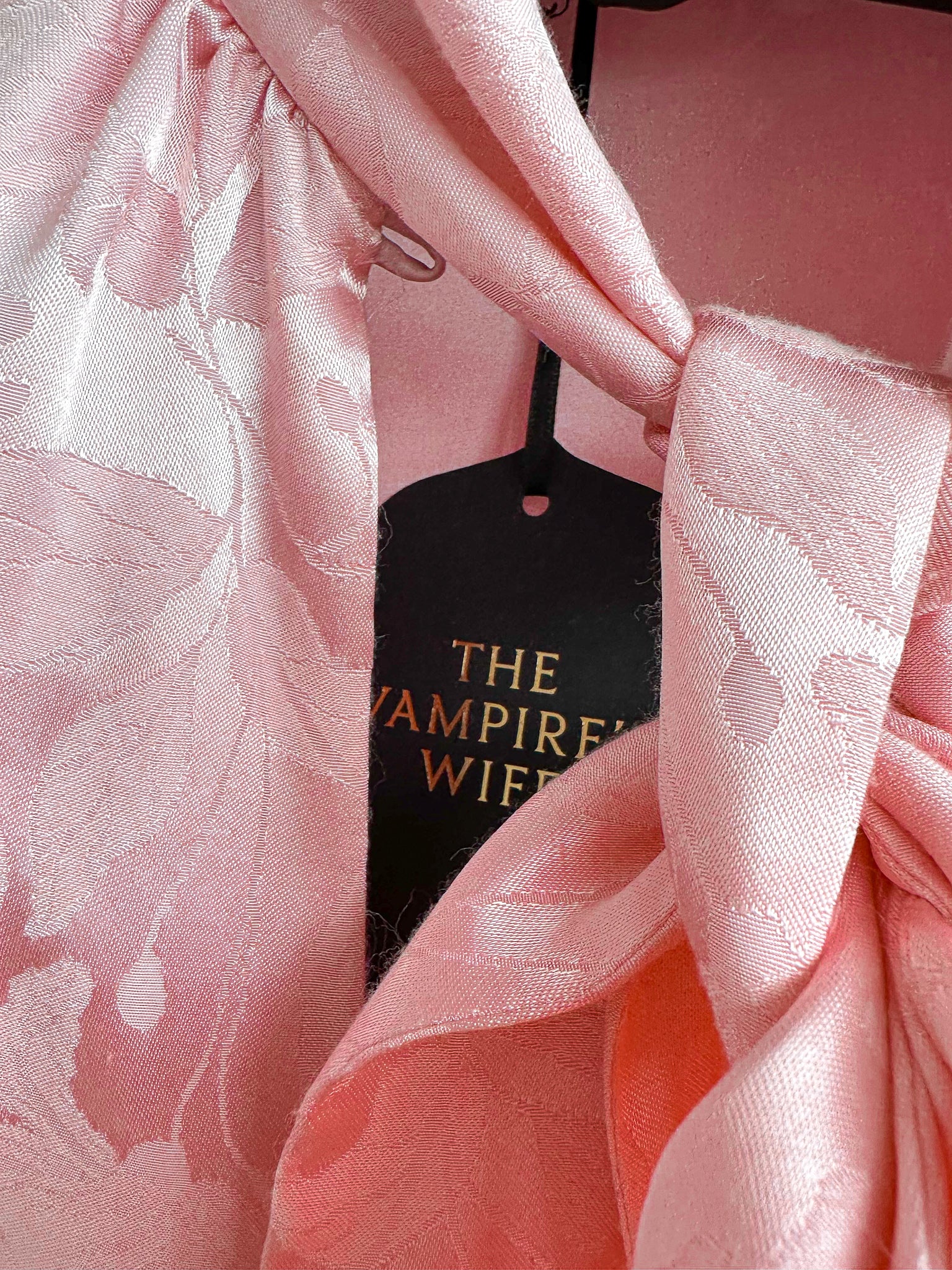 The Vampire's Wife Storm From The Shelter Pink Floral Satin Long Sleeve Dress - House Of Huntington