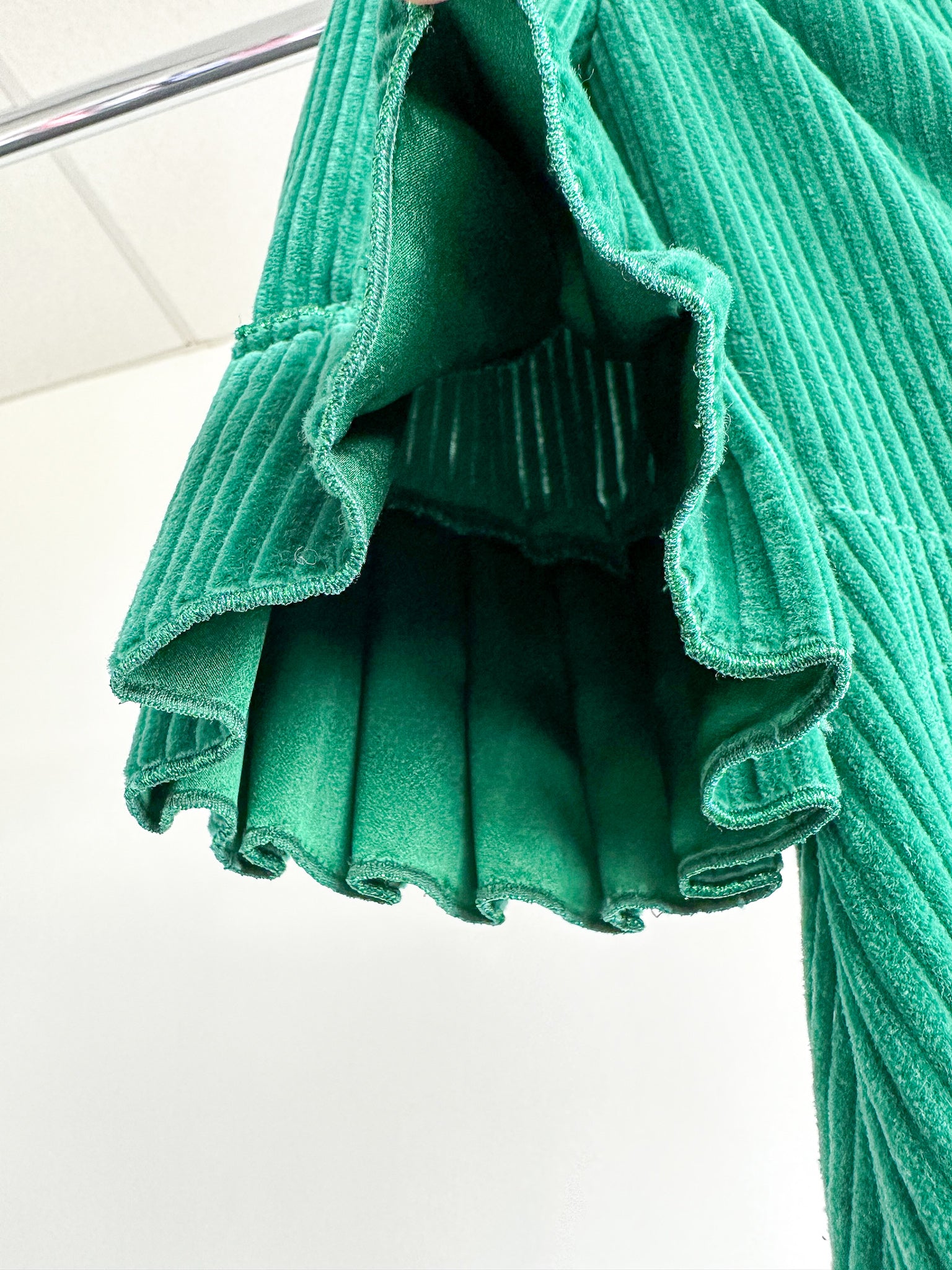 The Vampire's Wife Emerald Green Festival Jumbo Cord Day Length Dress - House Of Huntington