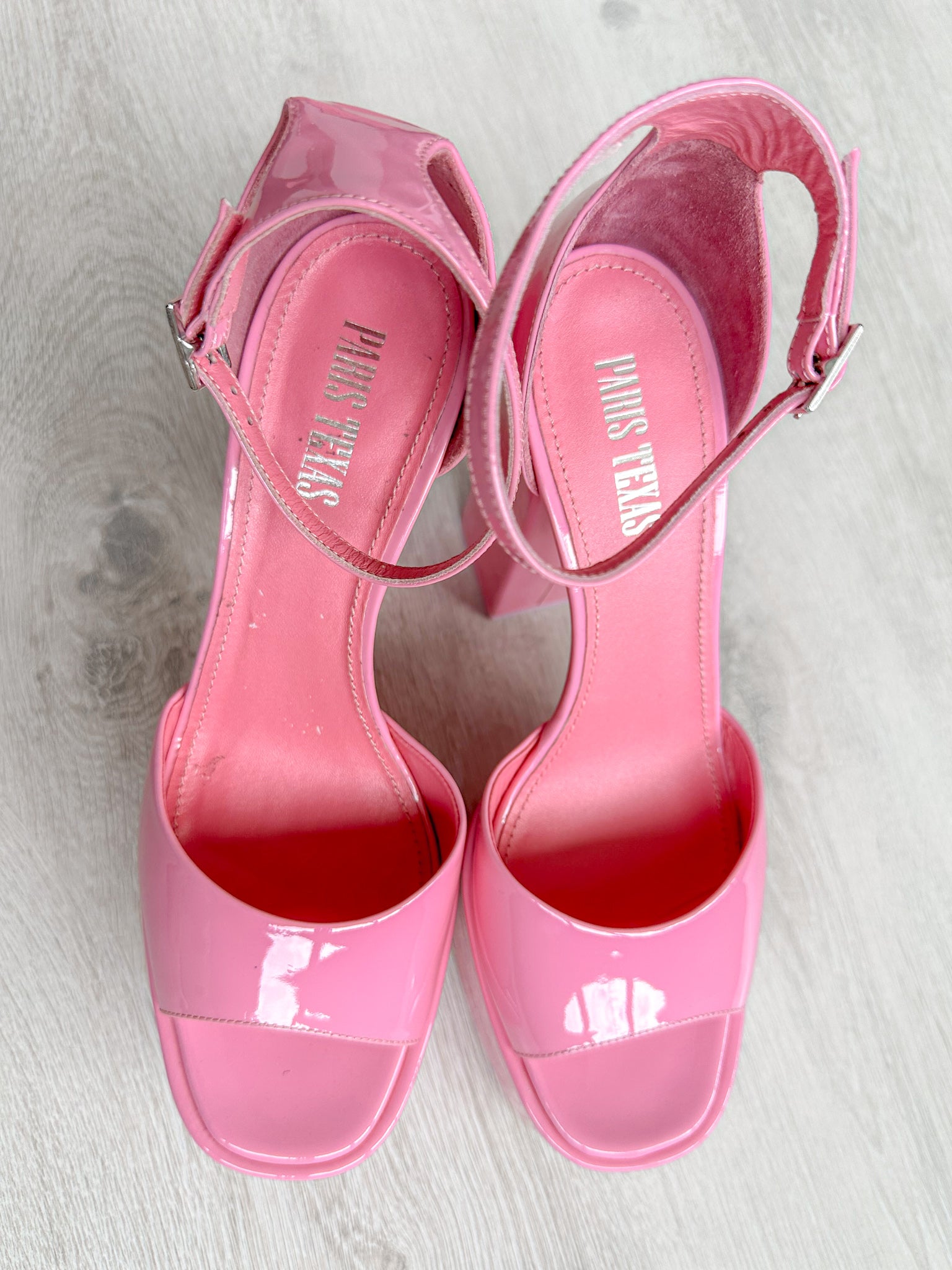 PARIS TEXAS Pink Tatiana Patent Leather Platform 130mm High Heels - House Of Huntington