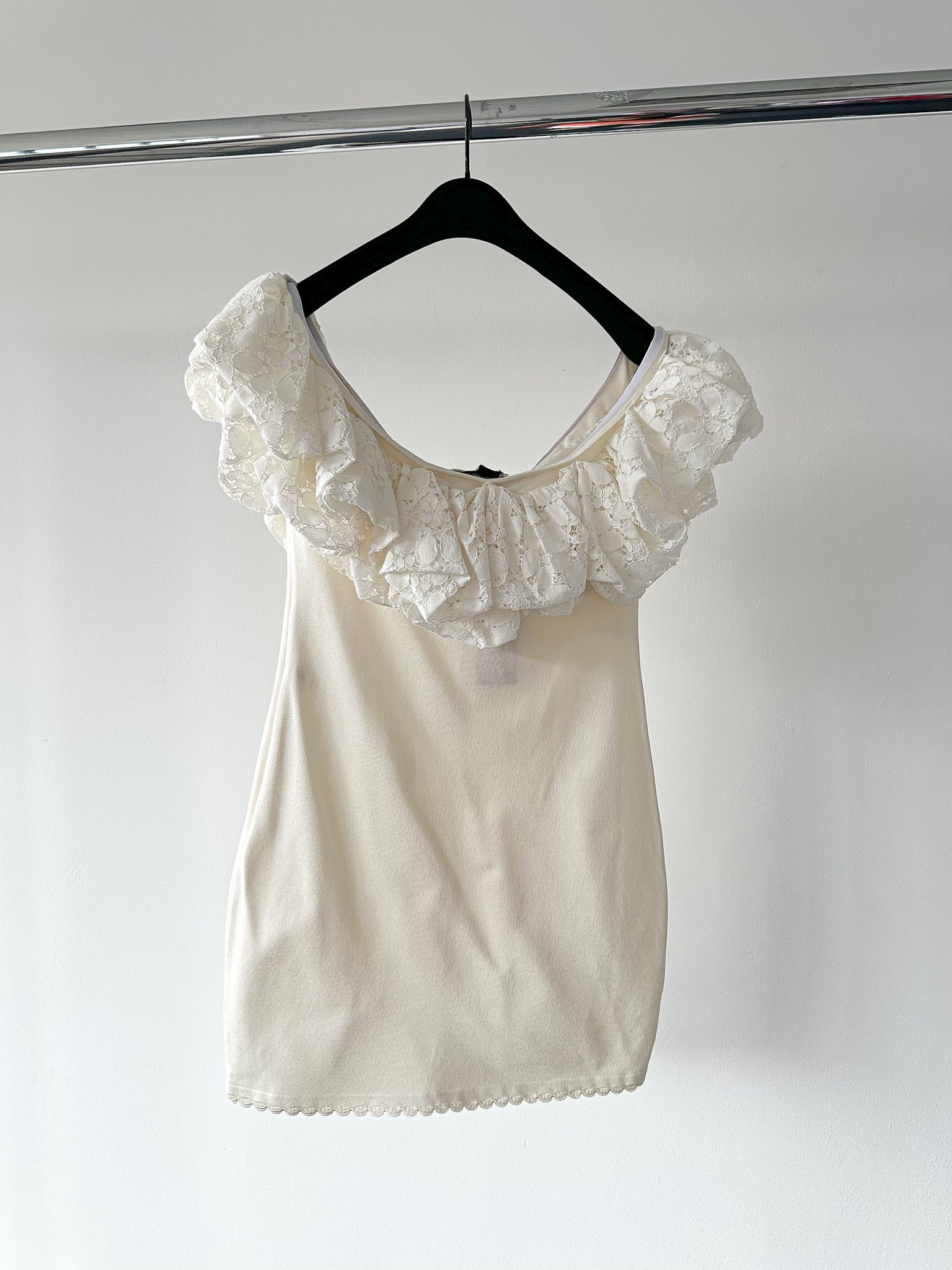 Alexandra Vauthier White Voluminous Ruffle Trim Off Shoulder Mini Dress - House Of Huntington