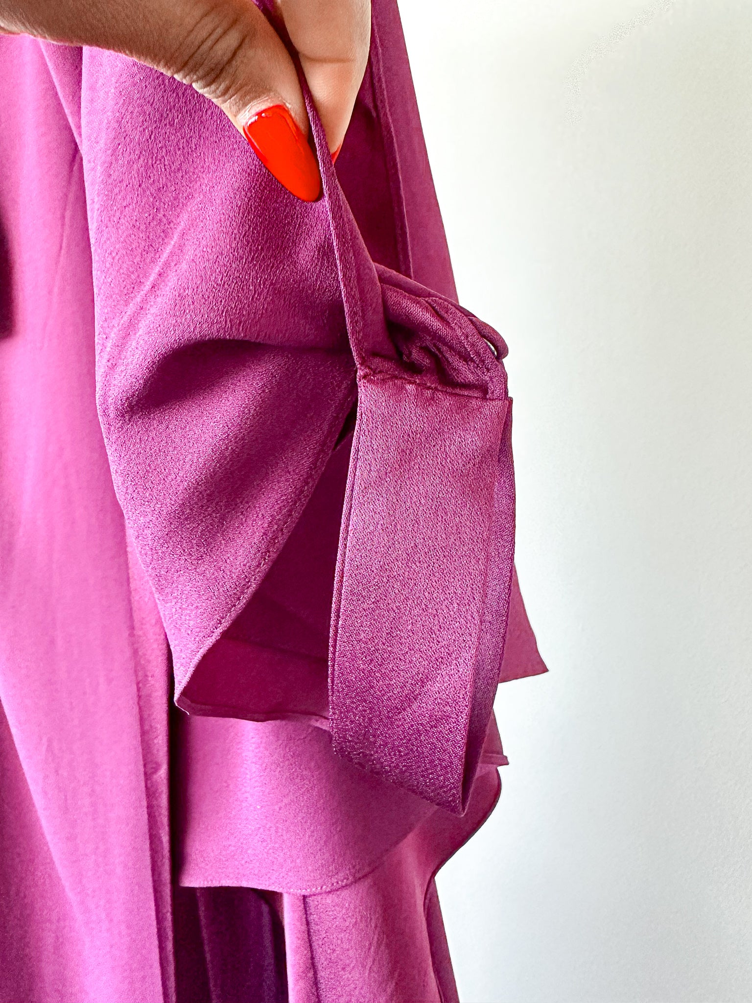 Taller Marmo Purple One Shoulder Ruffle Detail Dress - House Of Huntington
