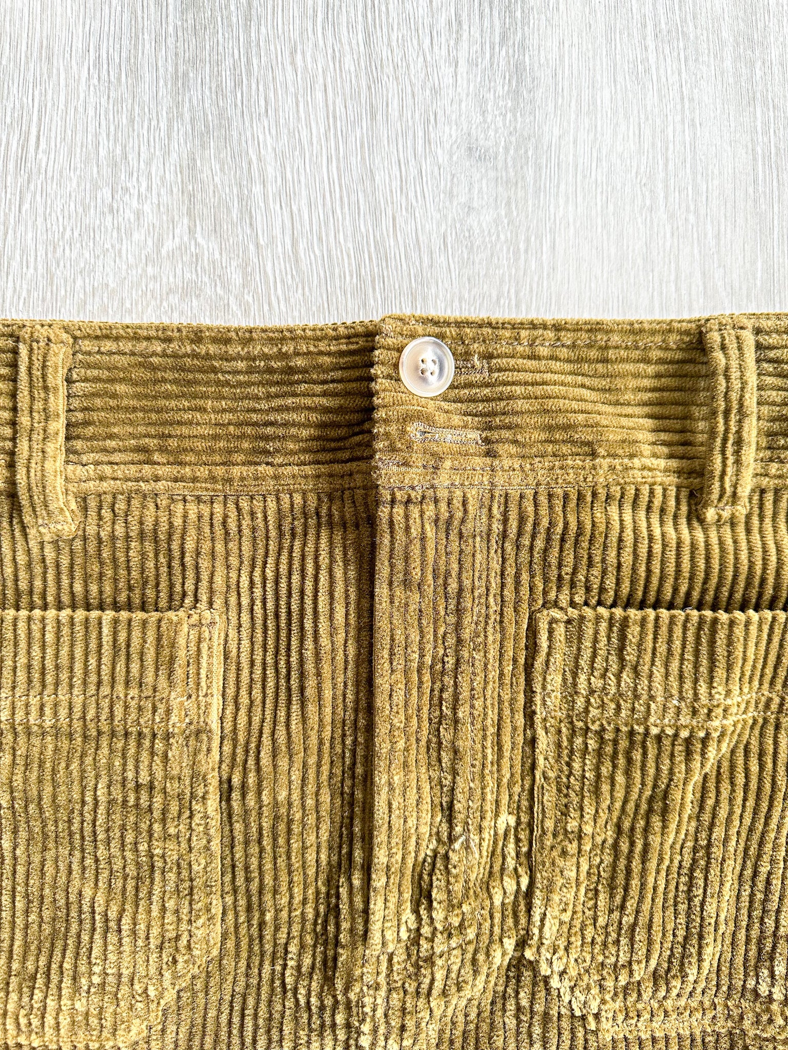 Madewell Corduroy Brown Autumnal Pocket Front A-Line Mini Skirt - House Of Huntington