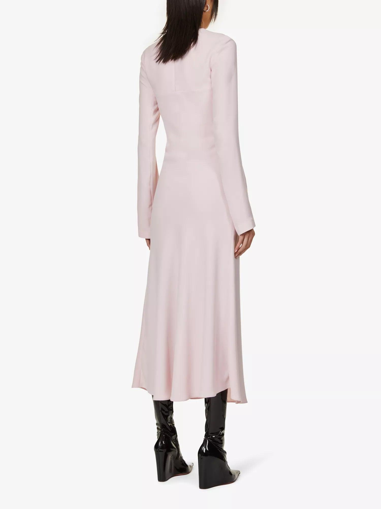 16ARLINGTON Leith Leather Buckle Detail Strap Pink Midi Dress - House Of Huntington