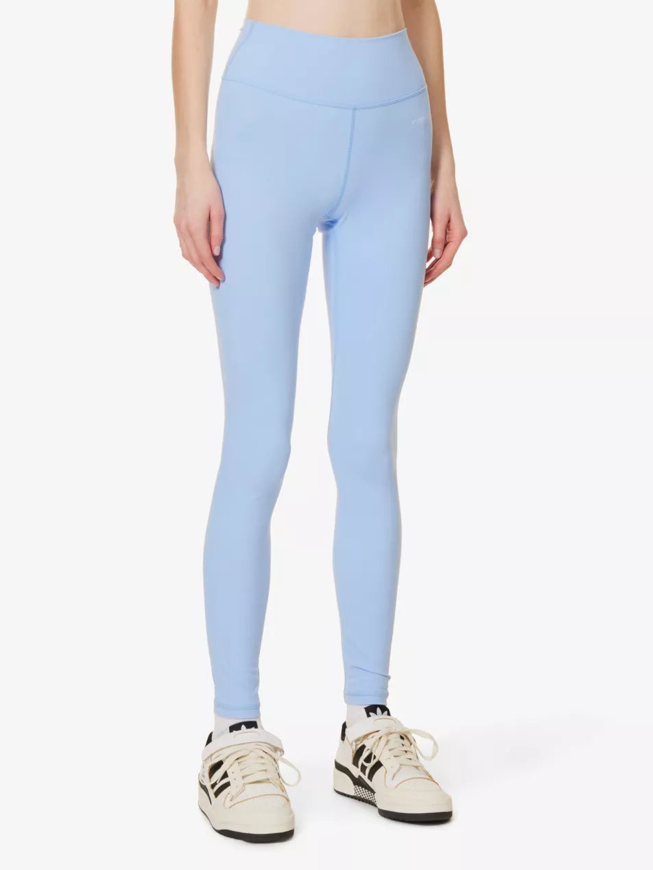 SPORTY & RICH High Rise Logo Print Stretch Wellness Athleisure Leggings - House Of Huntington