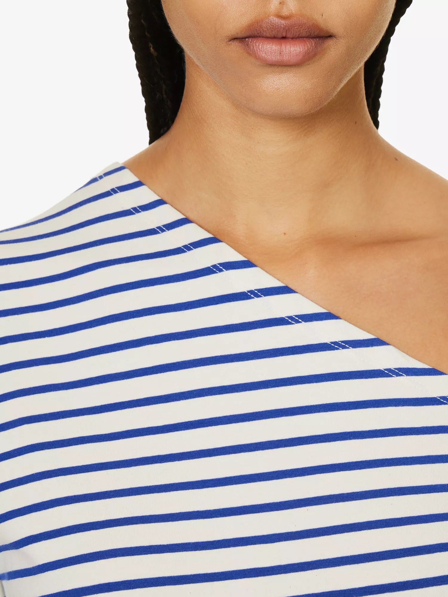 THE FRANKIE SHOP Jean One Shoulder Striped Cotton Top - House Of Huntington