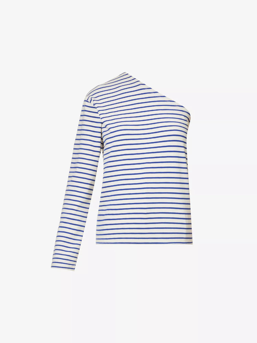 THE FRANKIE SHOP Jean One Shoulder Striped Cotton Top – House Of