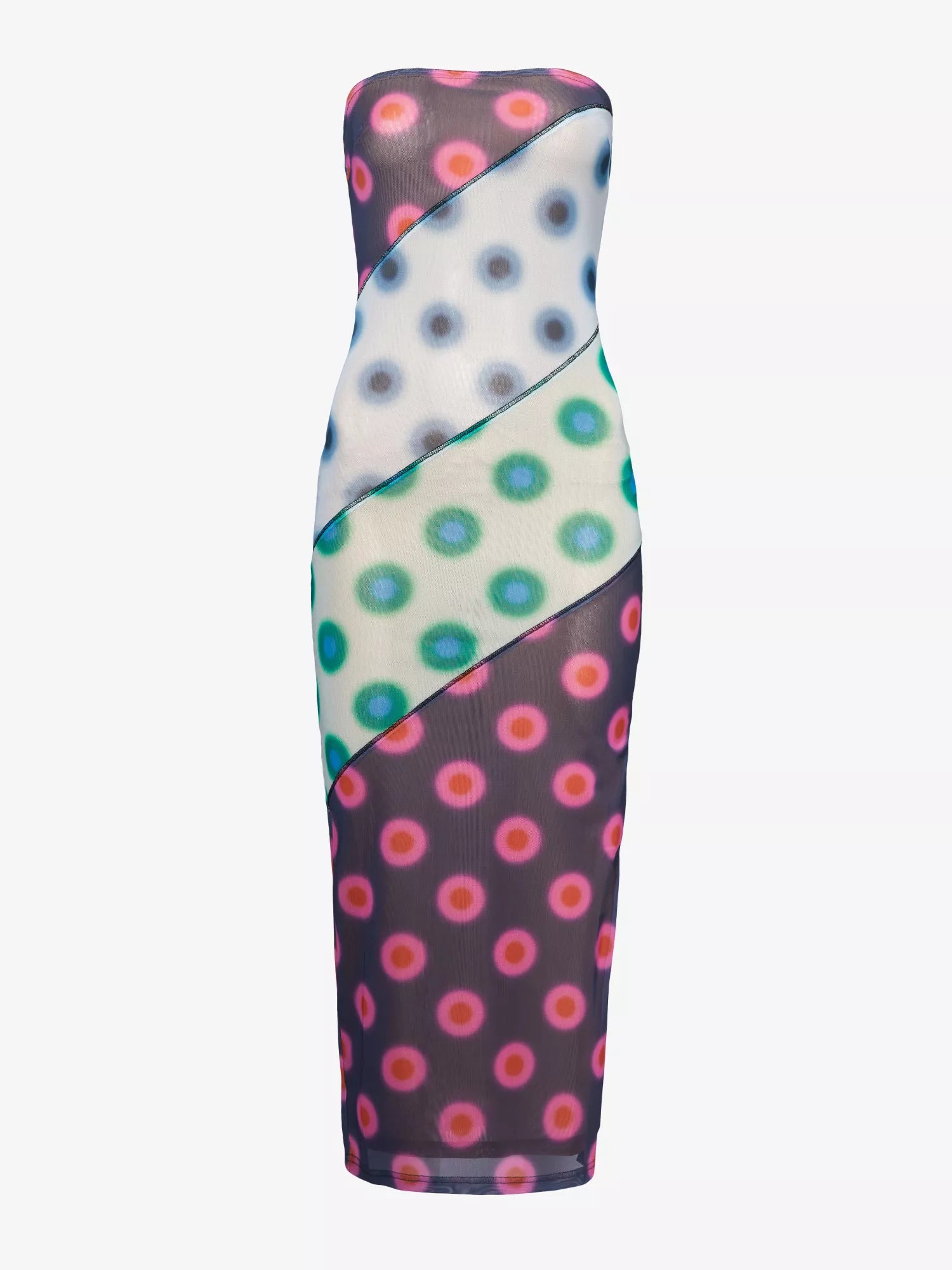 MIAOU Circle Dot Print Patchwork Midi Dress - House Of Huntington