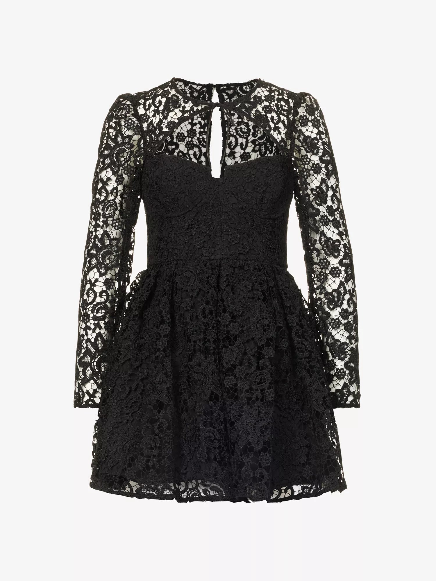 SELF-PORTRAIT Cut-out Flared-Hem Lace Mini Dark Coquette Romantic Dres – House Of Huntington SELF-PORTRAIT Cut-out Flared-Hem Lace Mini Dark Coquette Romantic Dres – House Of Huntington
