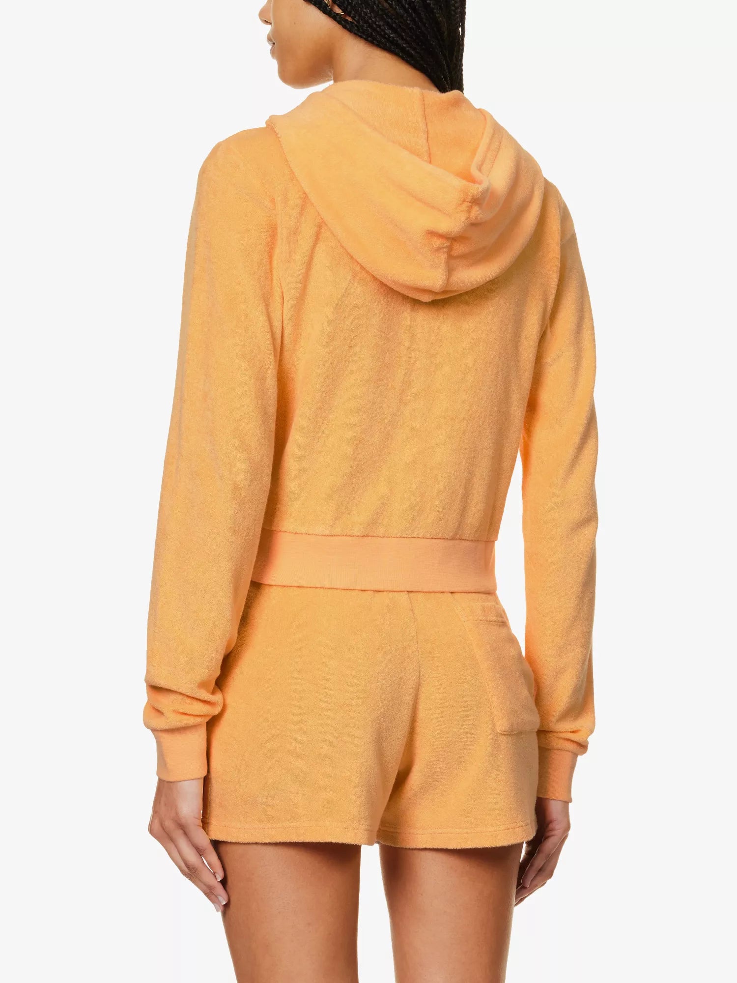 SPORTY & RICH NY Tennis Club Zip Up Orange Hoodie - House Of Huntington