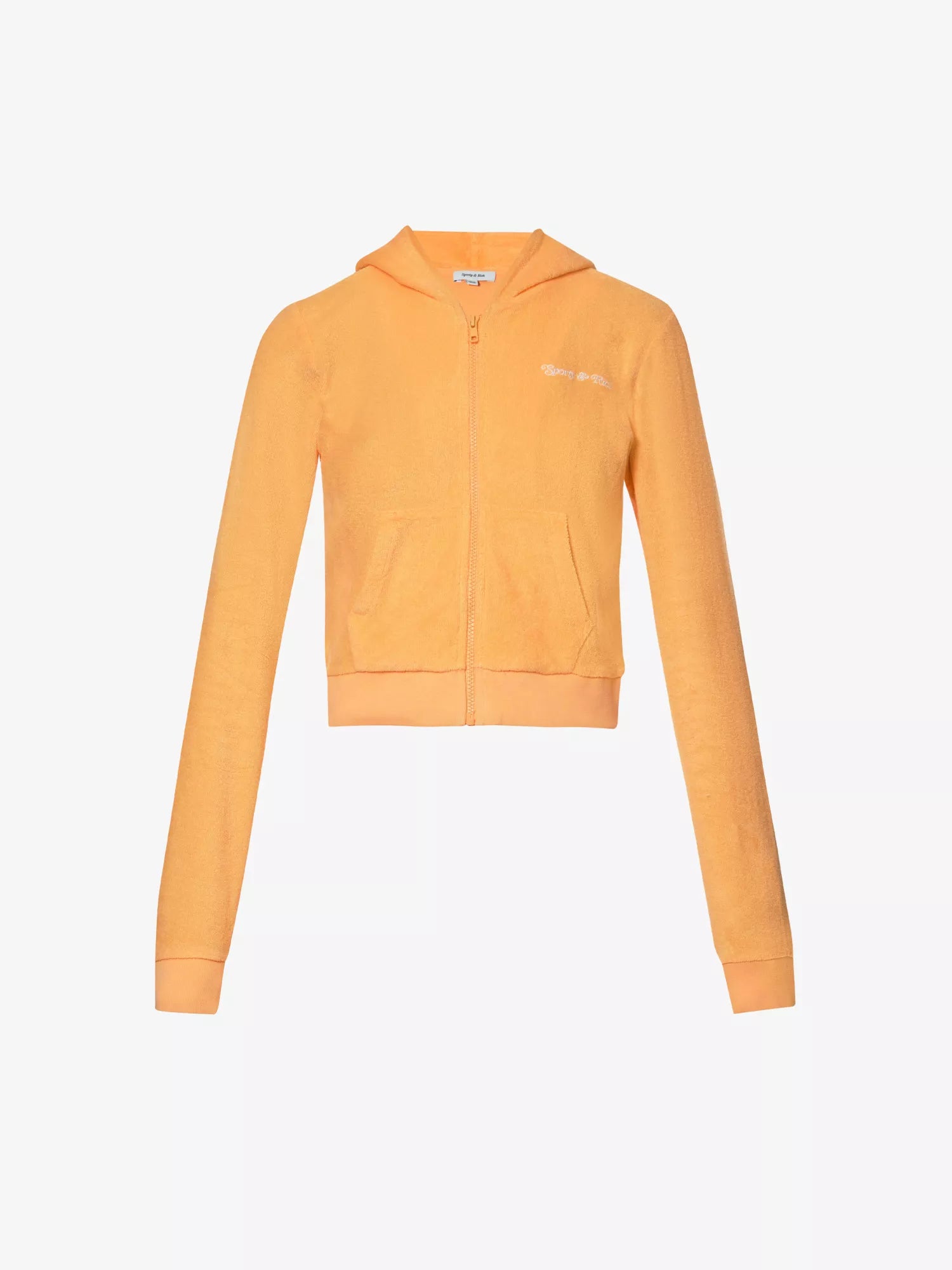 SPORTY & RICH NY Tennis Club Zip Up Orange Hoodie - House Of Huntington