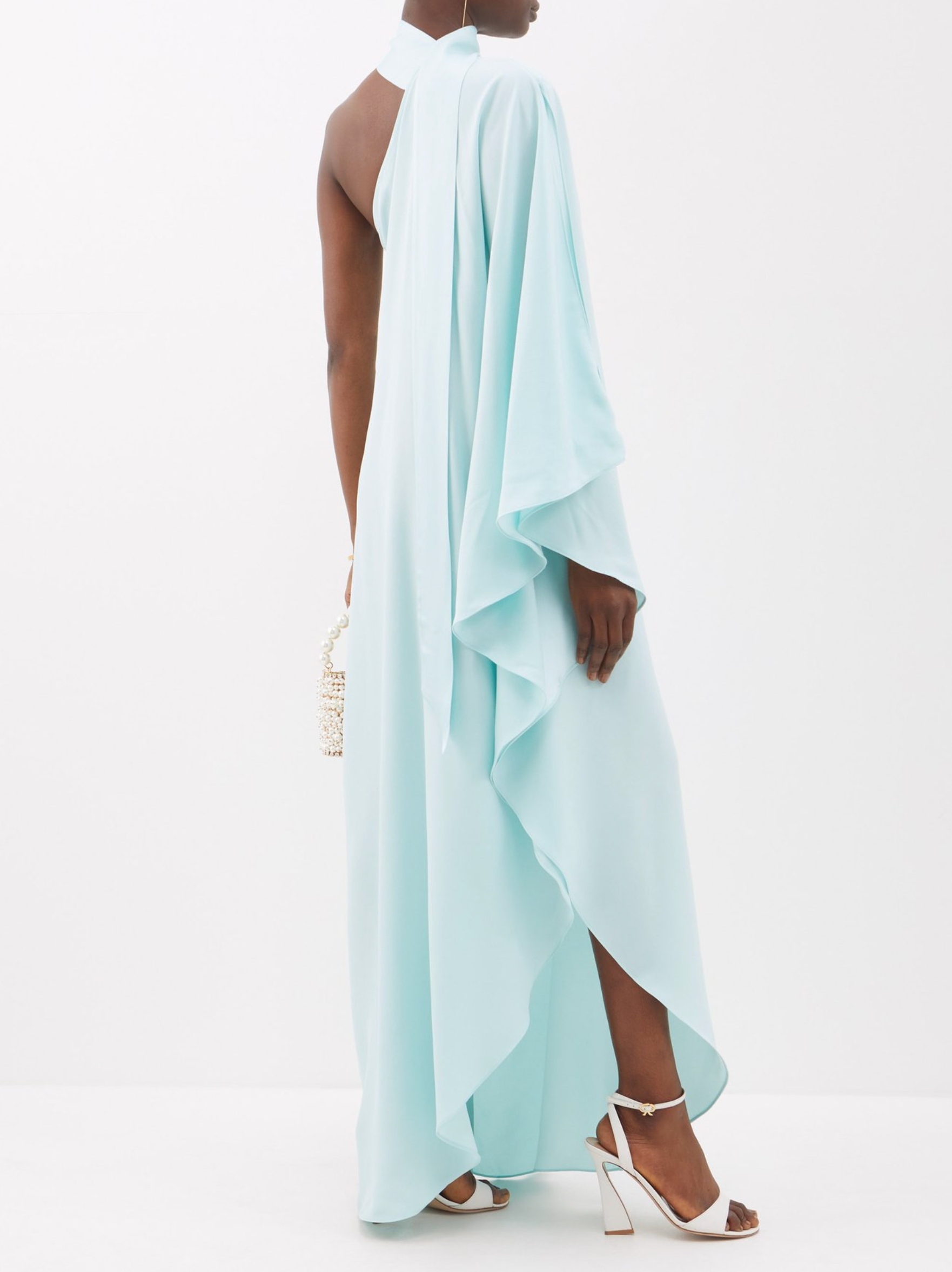 Taller Marmo Bolkan One Shoulder Crepe Gown - House Of Huntington