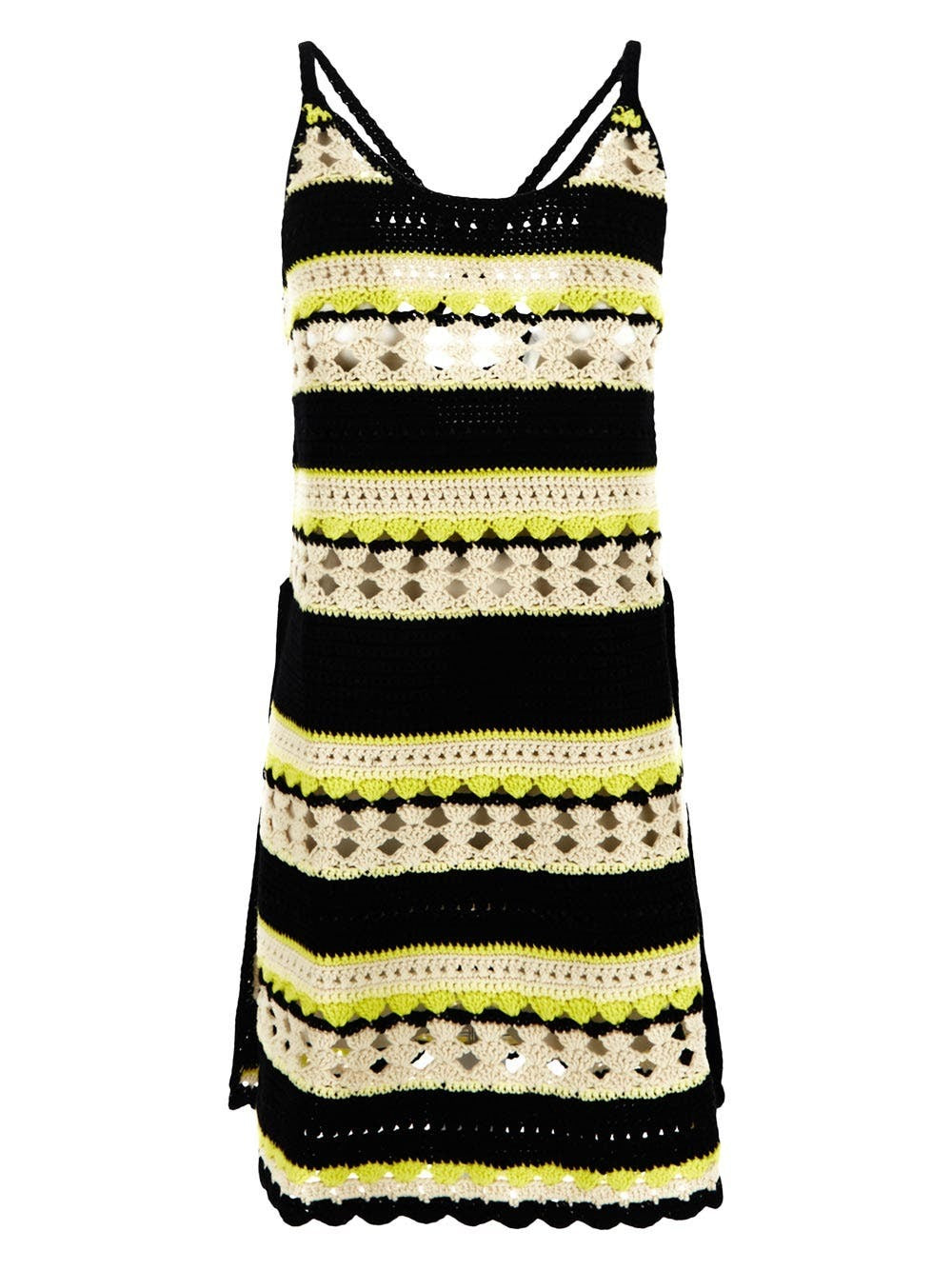 ganni crochet dress GANNI White Long Dress in Cotton Crochet