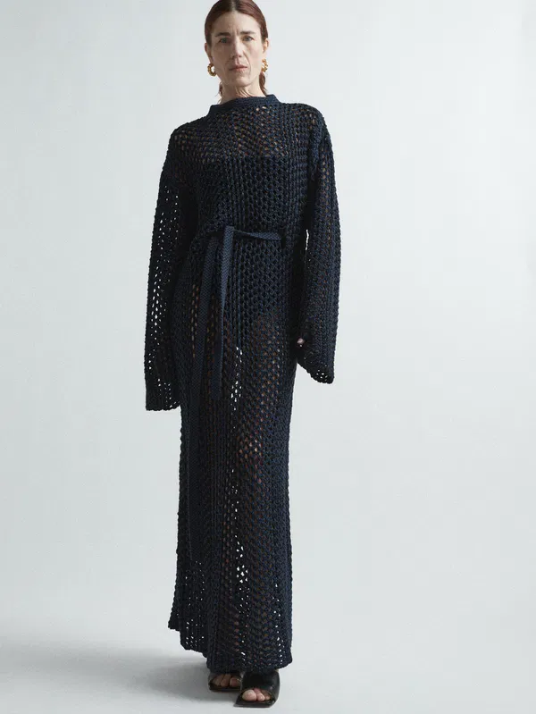 raey knit dress RAEY Knitted Wool Cocoon Dress