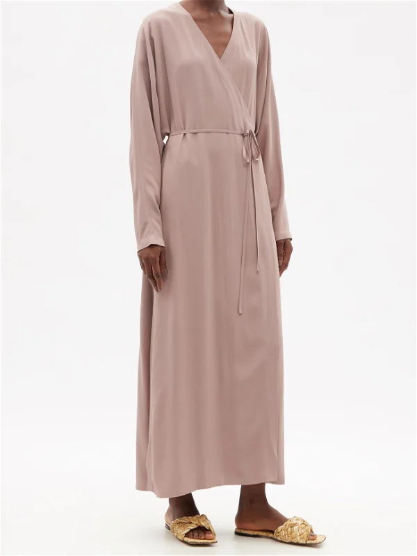 RAEY Dusty Pink Dolman Sleeve Side Split Wrap Dress - House Of Huntington