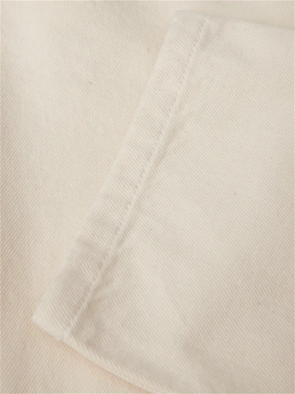 Raey Cream Ivory Organic-Cotton Straight Leg High Waist Crop Jeans - House Of Huntington