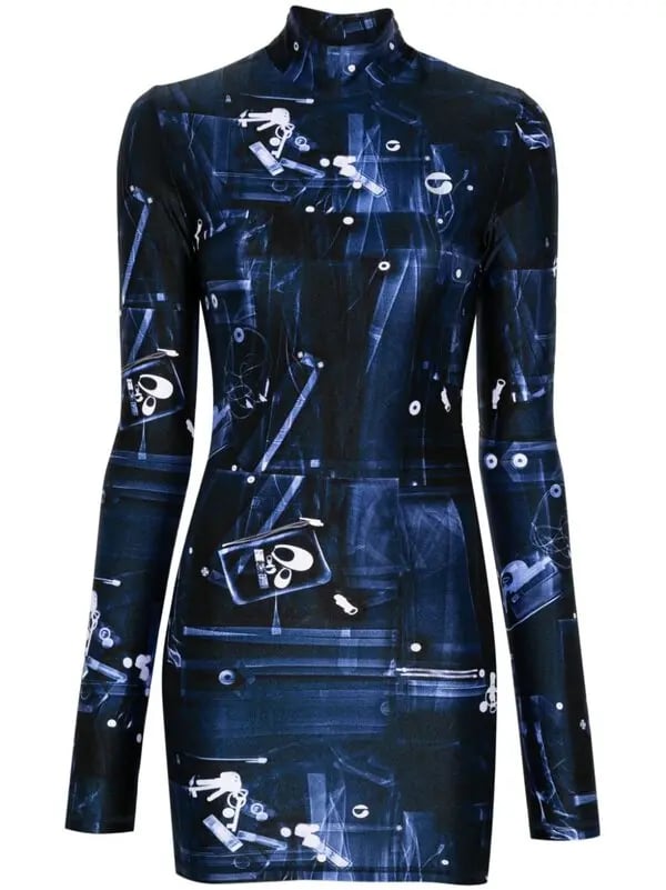 coperni blue dress Coperni Asymmetric Flower Gown in Electric Blue