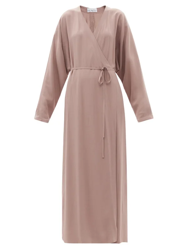 RAEY Dusty Pink Dolman Sleeve Side Split Wrap Dress - House Of Huntington