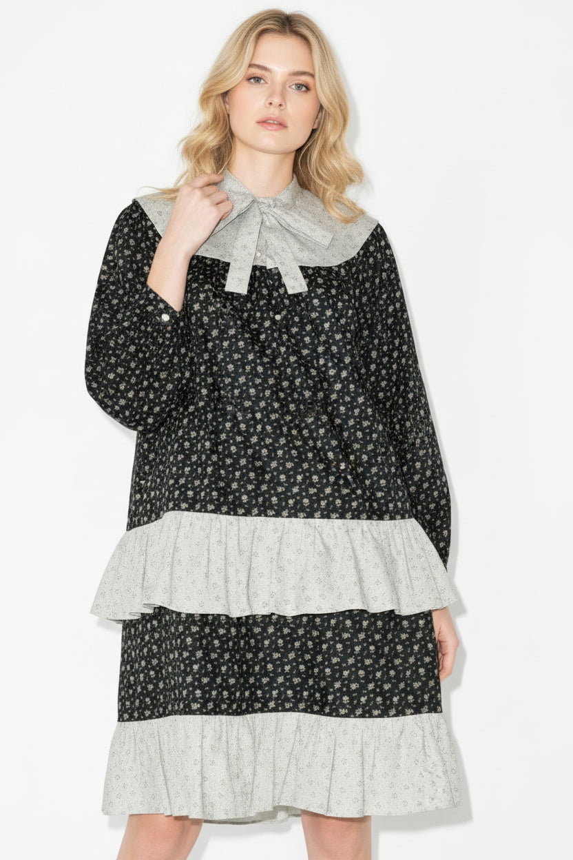 batsheva mini dress BATSHEVA Popham pintucked floral-print cotton-poplin mini dress