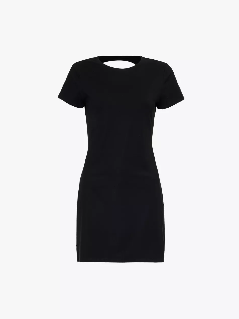 Reformation x Laura Harrier Christy Black Open Back Mini Dress House Of Huntington Reformation x Laura Harrier Christy Black Open Back Mini Dress House Of Huntington
