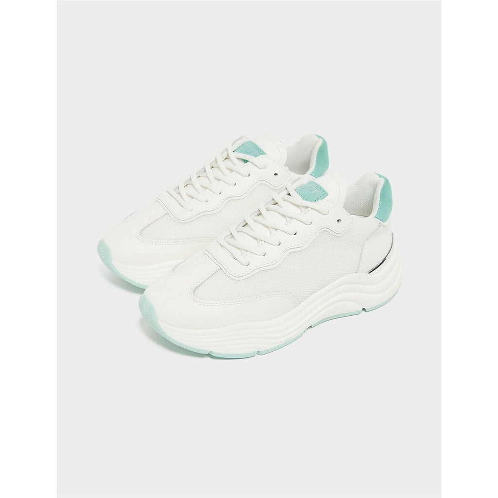 Mallet Womens Packington Trainers in White Mint Tab
