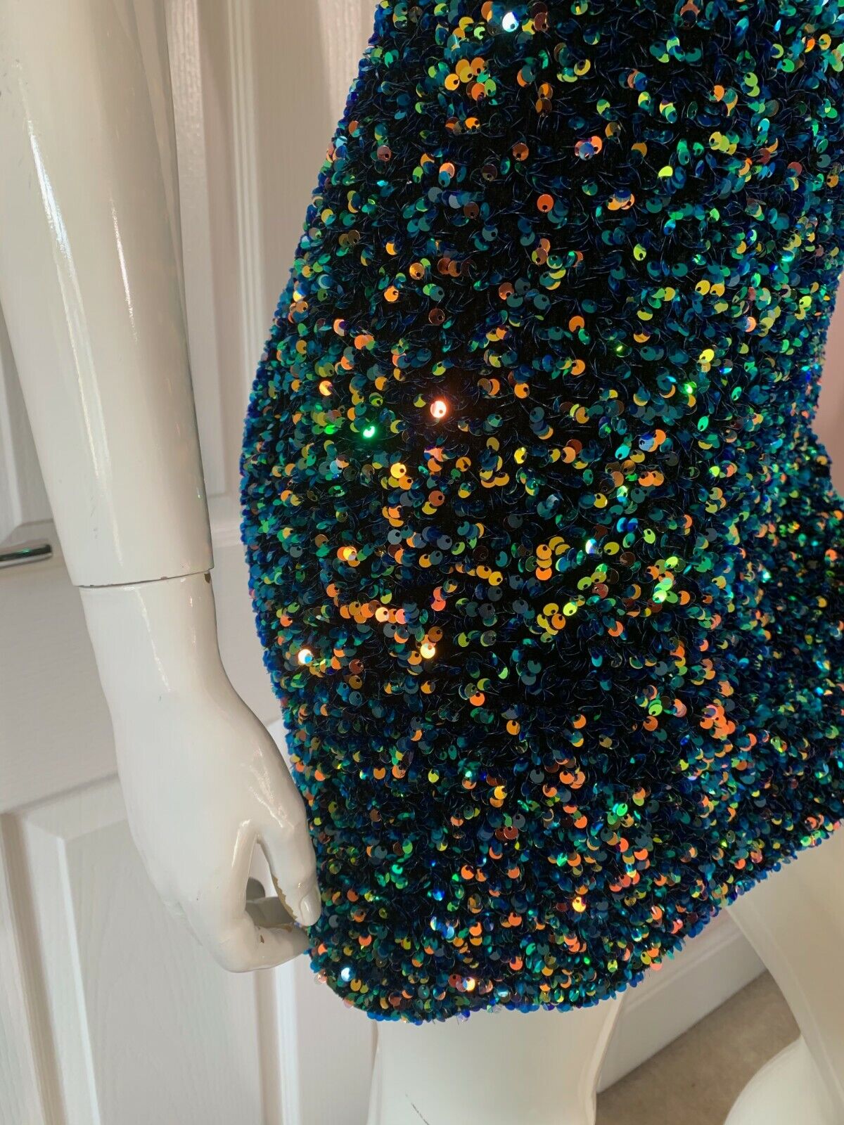 AZZARO Couture Sequin Flattering Party Dress - House Of Huntington