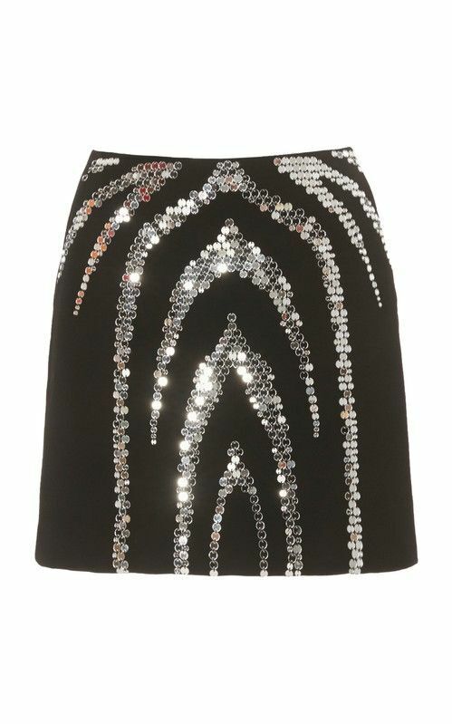 DAVID KOMA Perspex Sequin Zebra Motif Mini Black Skirt - House Of Huntington