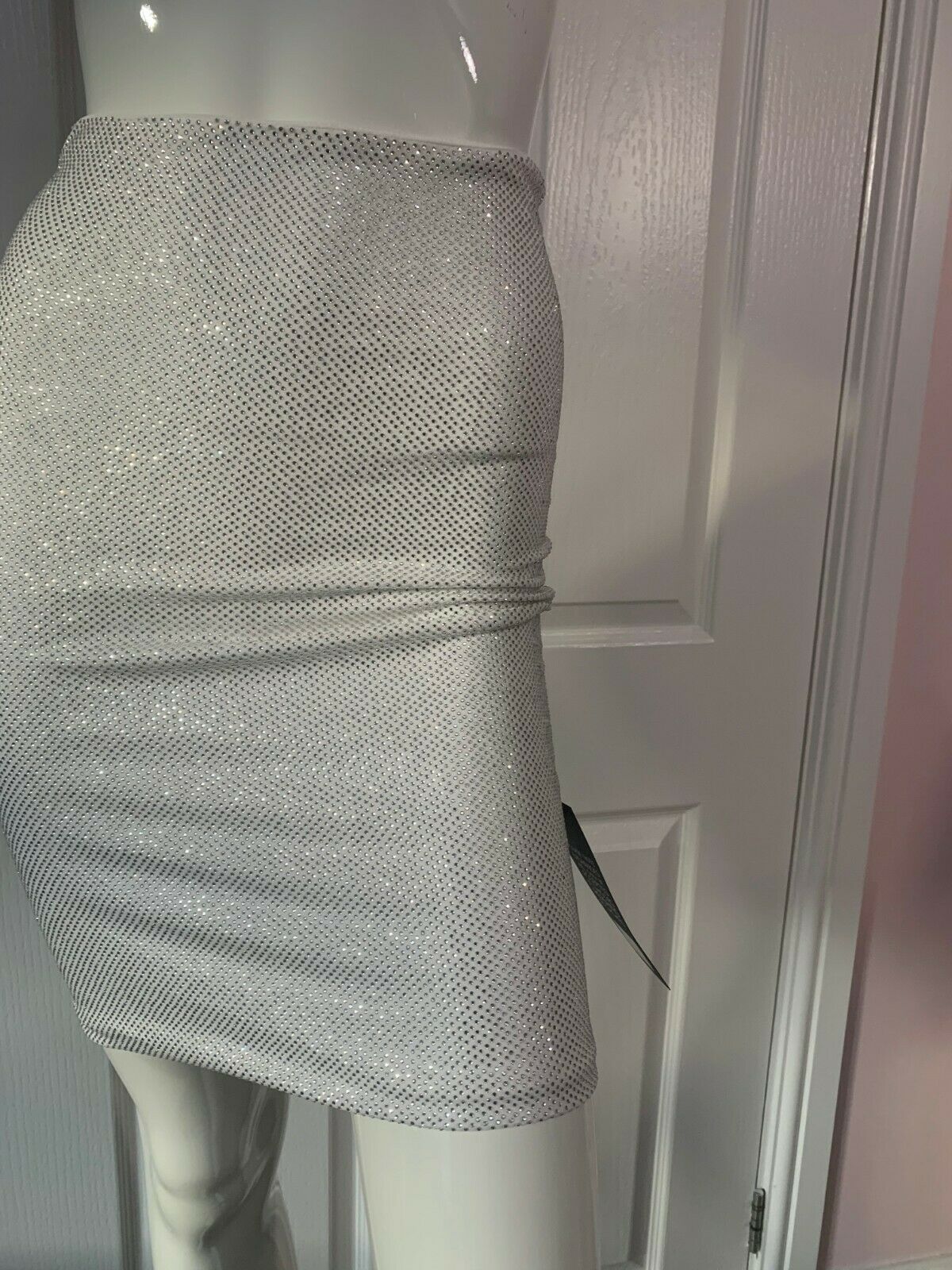 Alexandre Vauthier White Crystal Studded Bodycon Skirt - House Of Huntington