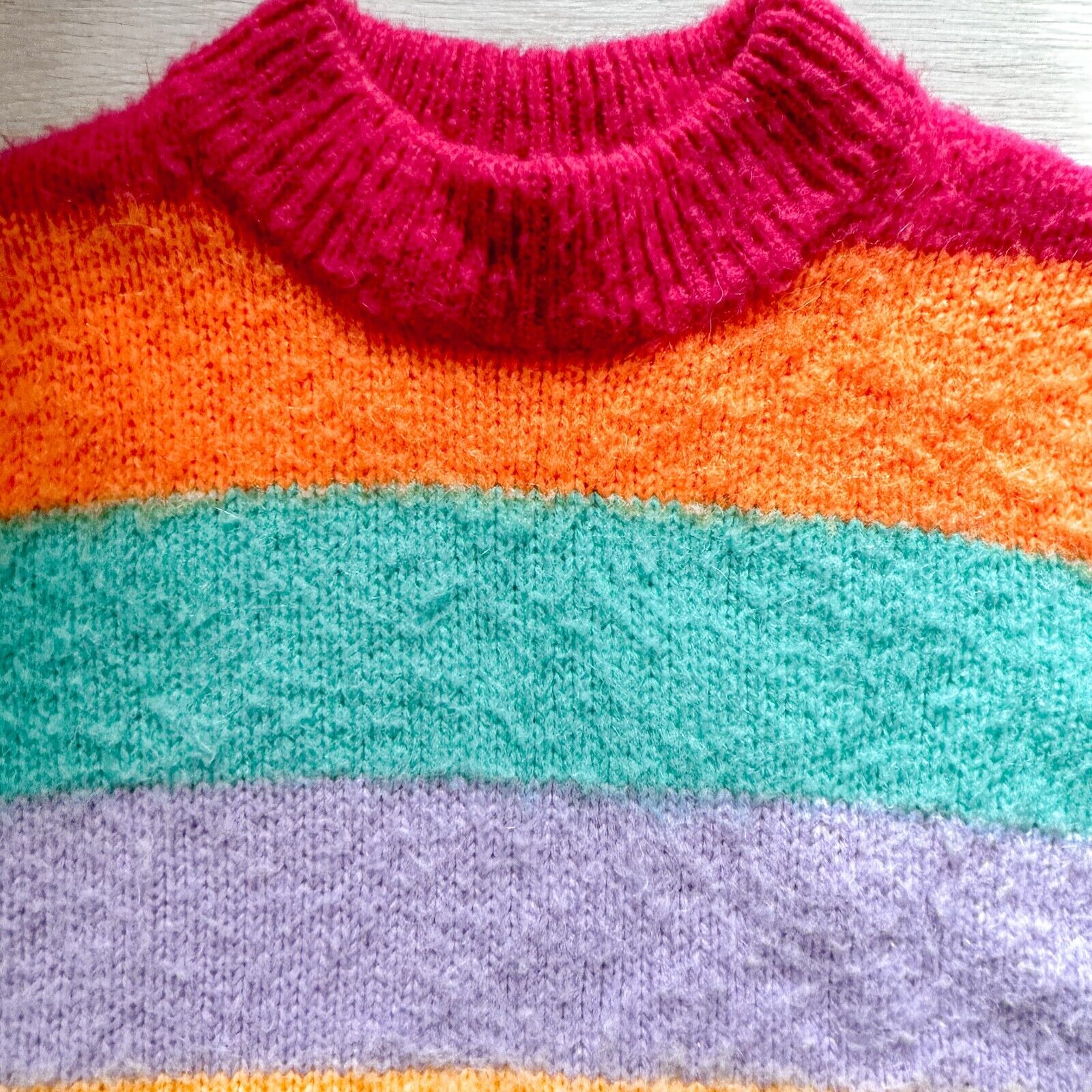 OLIVIA RUBIN Rainbow Colourful Stripe Sweater Cosy Matty Sweater Jumper - House Of Huntington