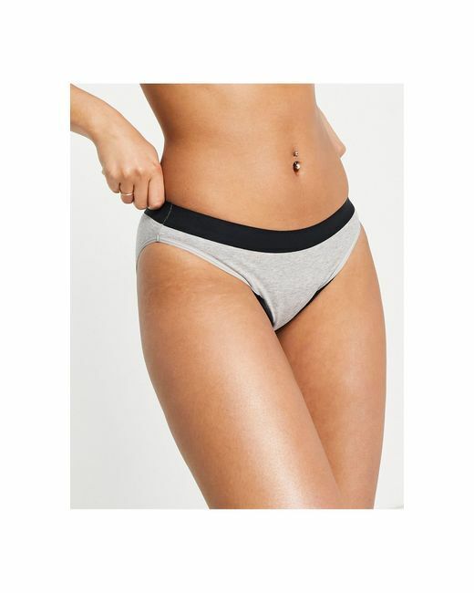 Thinx period proof organic cotton blend bikini briefs in grey - House Of Huntington