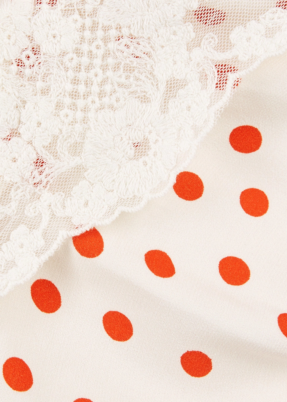 Rixo London Vienna White Open Back Halterneck Lace Trim Red Spotted Top - House Of Huntington