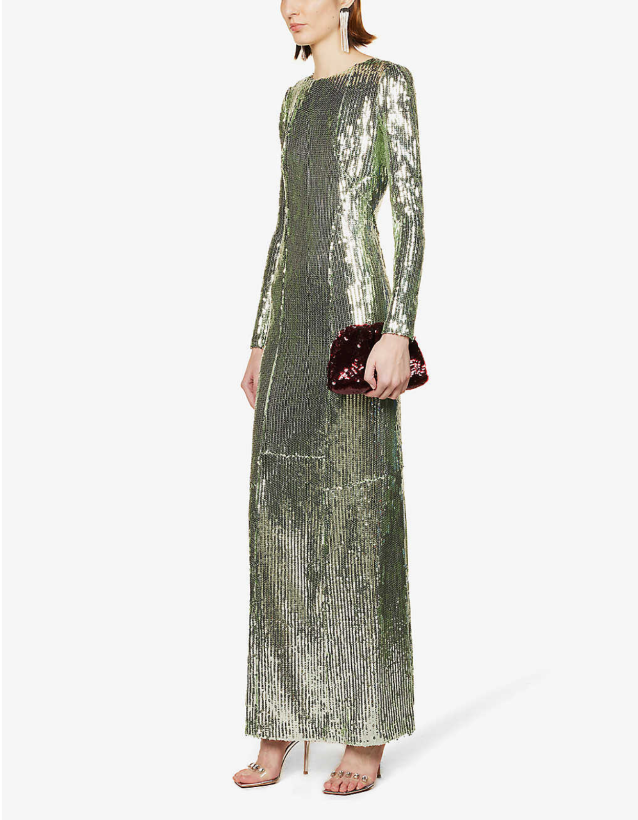 galvan london sequin dress GALVAN LONDON Adela Full Sequinned Cut Out Open Back Evening Gown Dres – House Of Huntington
