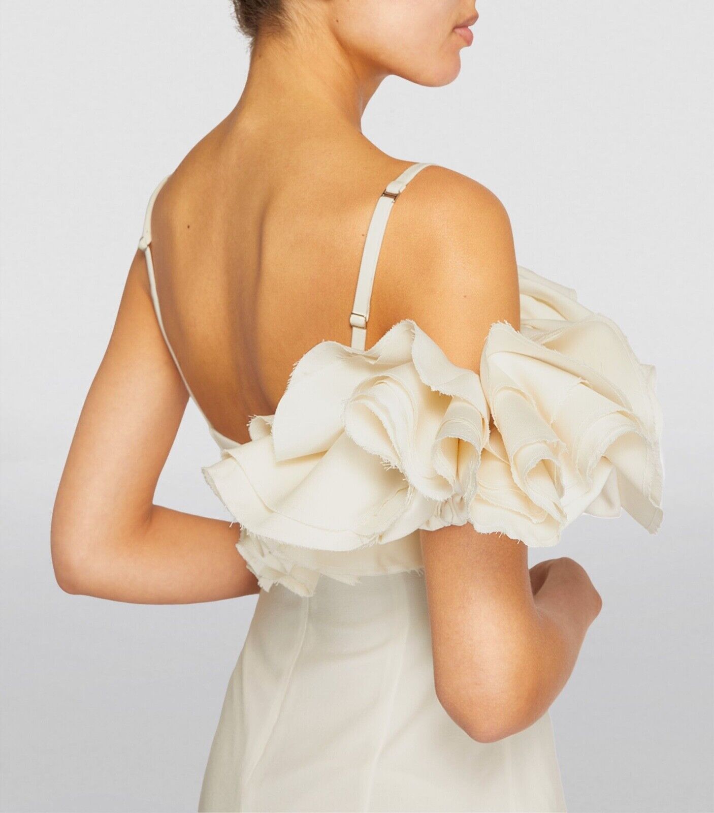 JACQUEMUS La Duna Ruffled Trim Mini White Dress - House Of Huntington