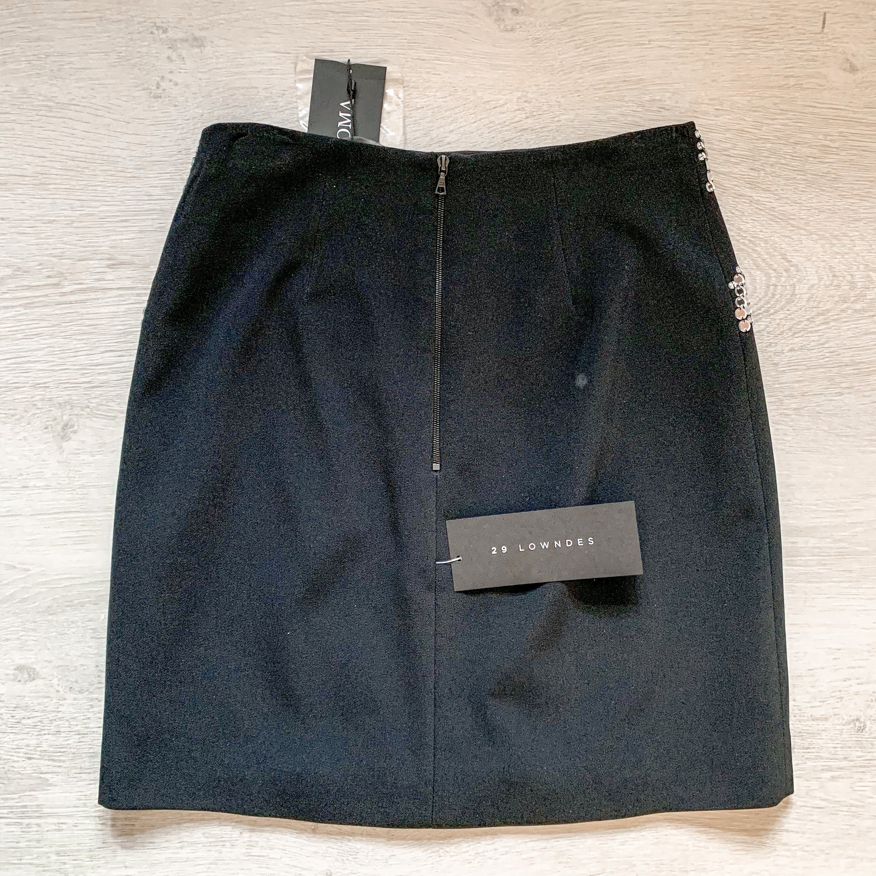 DAVID KOMA Perspex Sequin Zebra Motif Mini Black Skirt - House Of Huntington