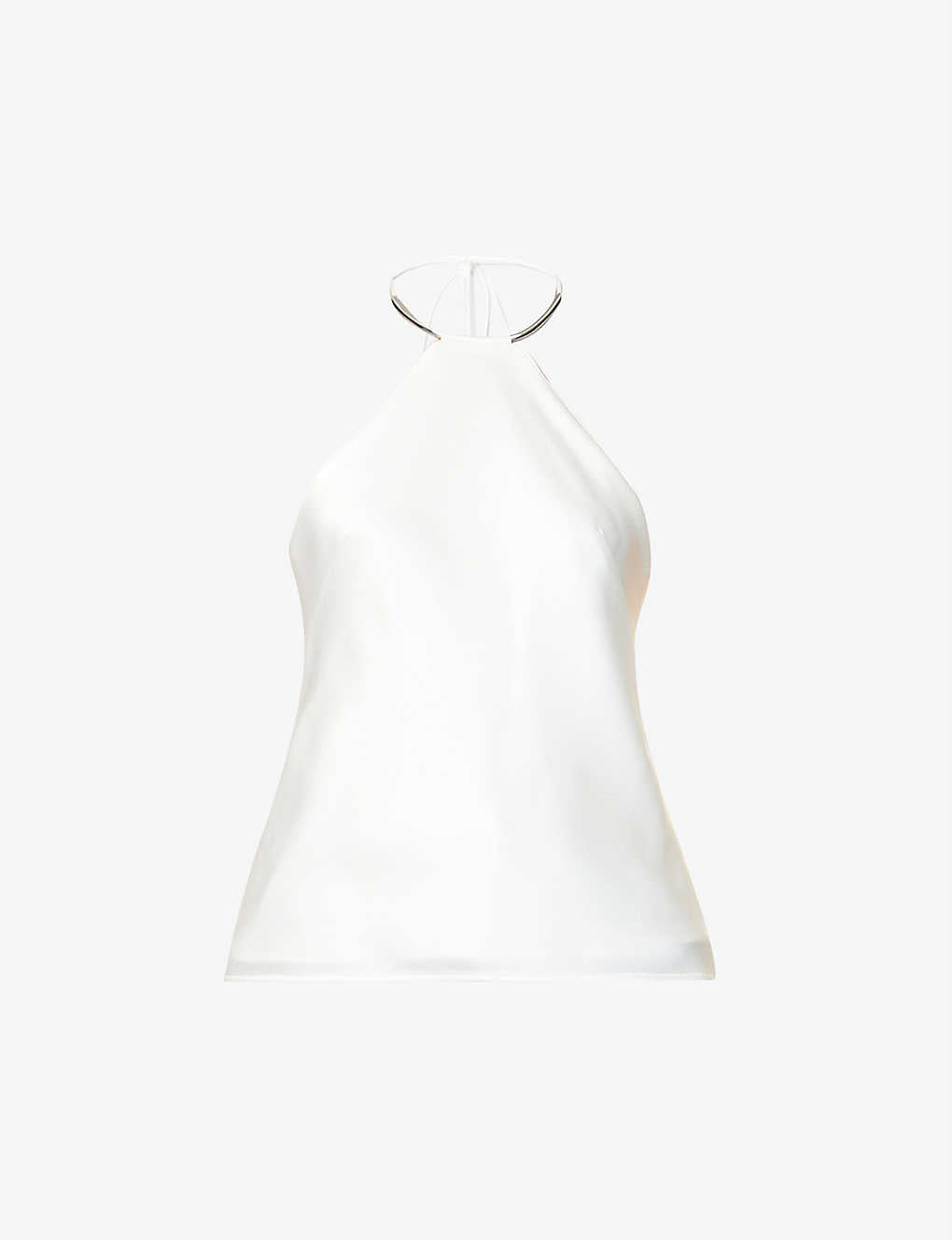 GALVAN LONDON Bari Halter Satin White Top - House Of Huntington