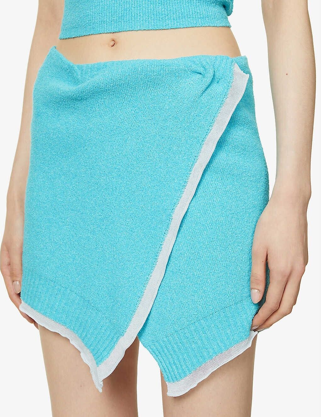 Jacquemus Asymmetric Draped Cotton Blend Mini Skirt - House Of Huntington