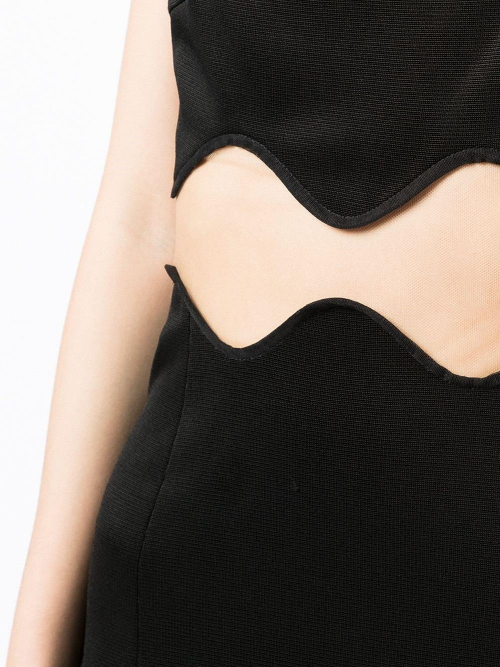 GALVAN LONDON Black Siren Mesh-Panel Maxi Dress - House Of Huntington