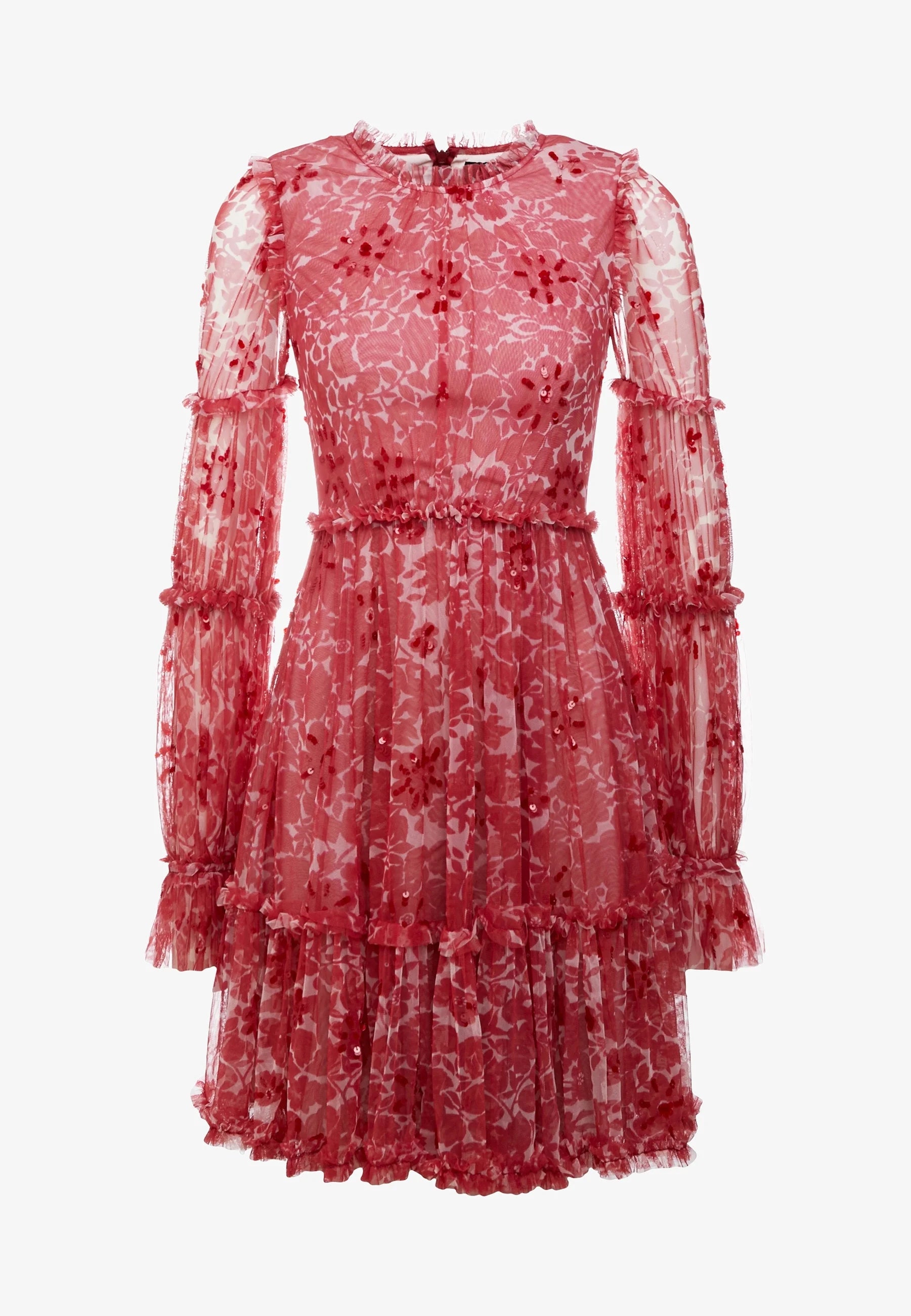 Needle & Thread Rotes Anya Cherry Flora Langarmkleid
