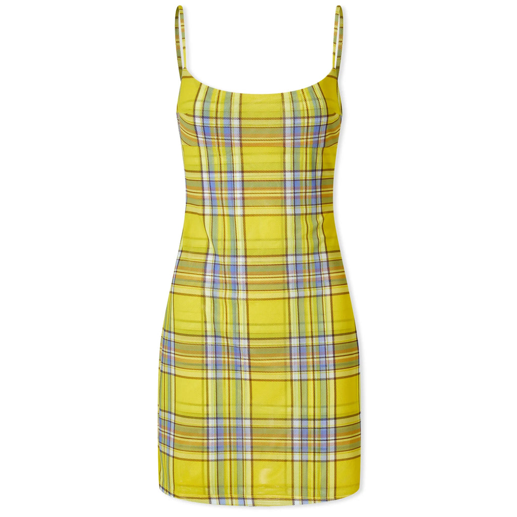 MIAOU Anya Yellow Check Plaid Dion Mini Dress - House Of Huntington