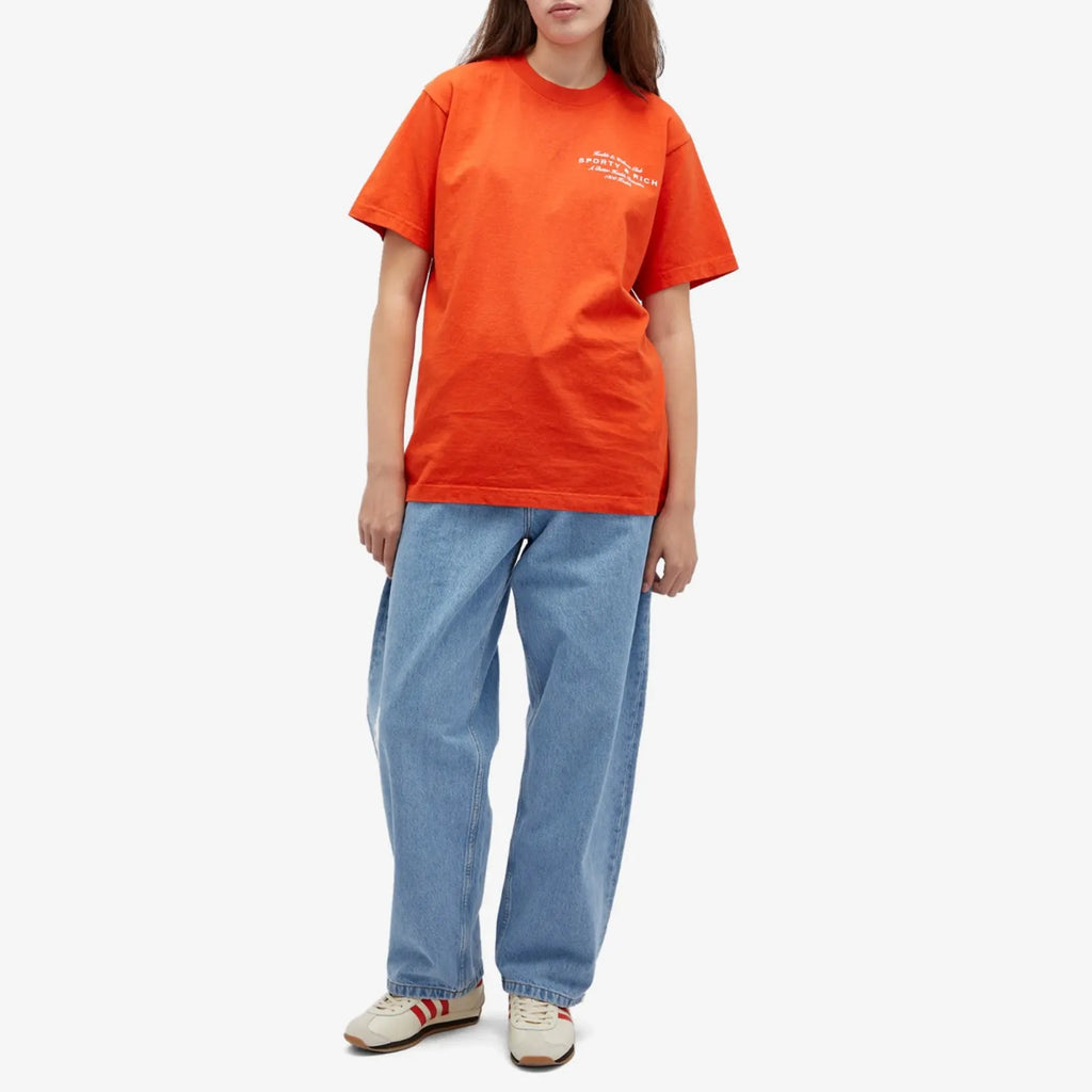 T-shirt orange en jersey de coton de l'initiative Sporty &amp; Rich Health