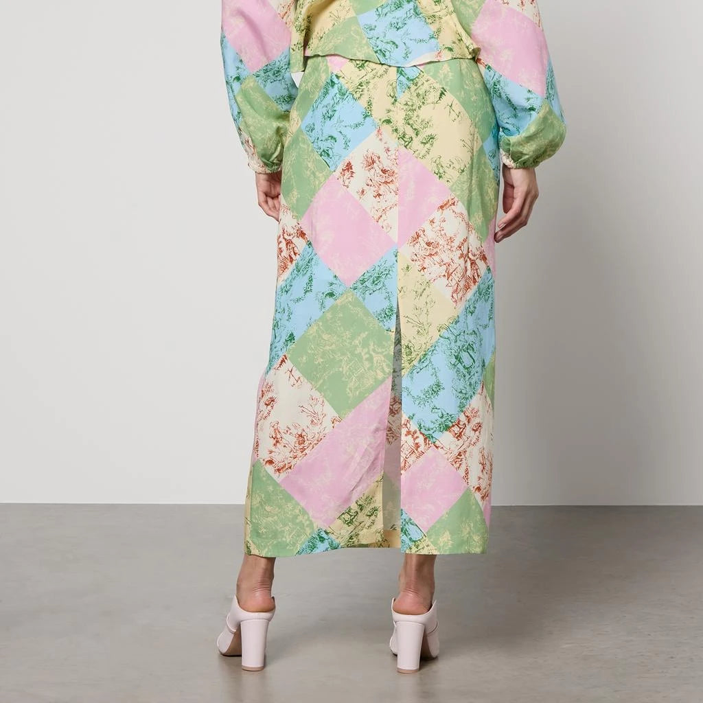 Kitri Floral Colorful Patchwork 90s Style Skirt