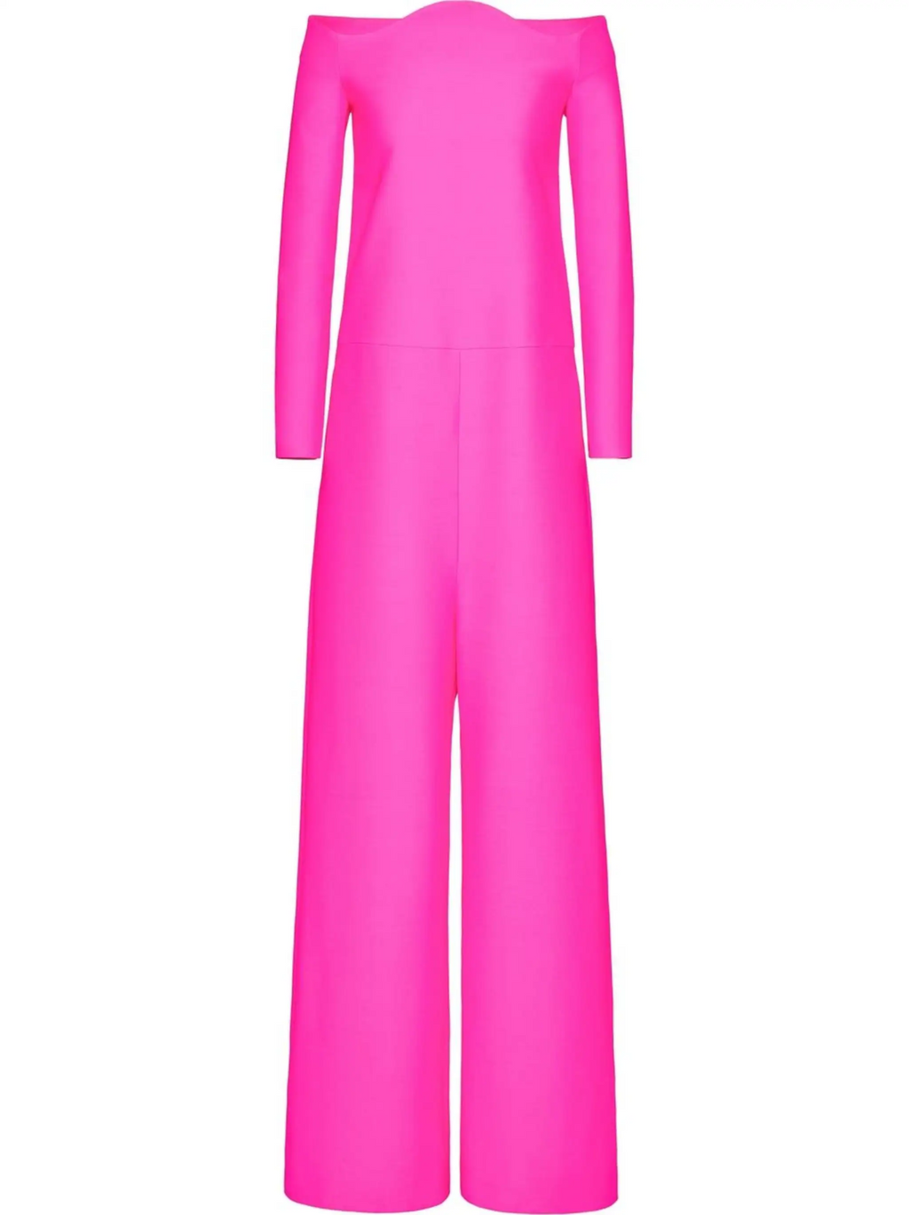 Valentino Garavani Couture Pink PP Crepe Off Shoulder Statement Jumpsuit