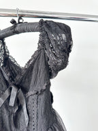 Amy Jane London Black Coquette Tulle Lace Sweetheart Neck Sofia Mini Dress - House Of Huntington