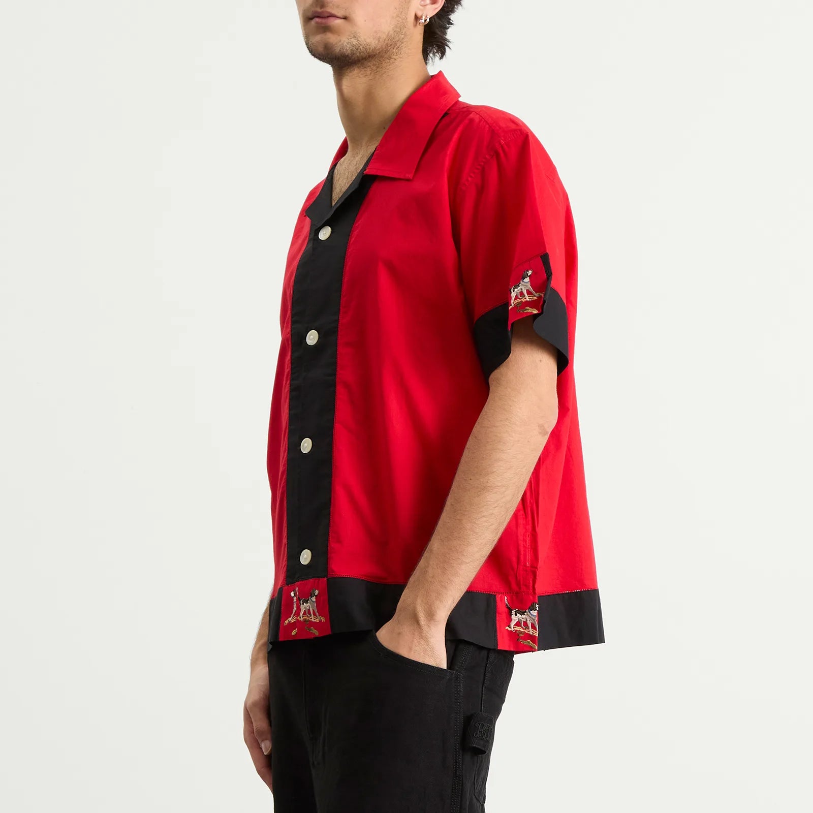 Bode Pointer Short Sleeve Shirt Red