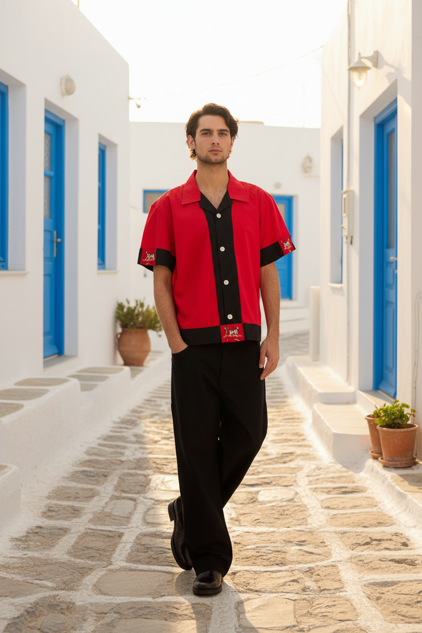 Bode Pointer Short Sleeve Shirt Red