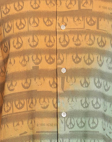 Acne Studio Peace Patterned Shirt In Green