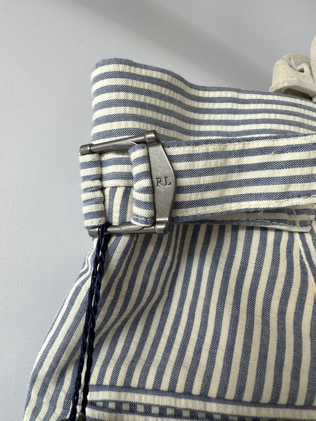 Ralph Lauren Polo Seersucker Trousers In Blue White Striped